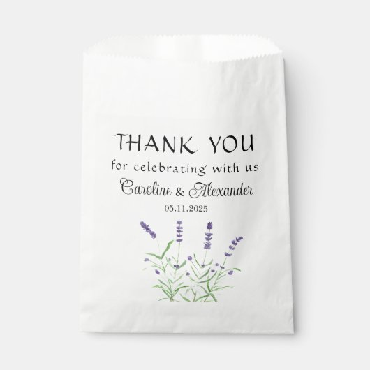 Lavendelbloemen Paarse bloemenbruiloft Bedankzakje (Voorkant)