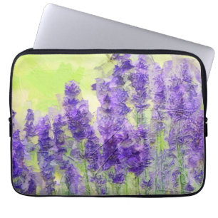 Lavendelbloemen Paarse Waterverf bloemen Laptop Sleeve