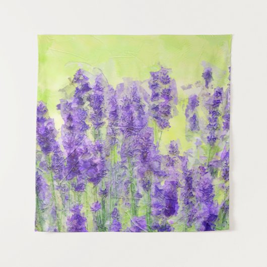 Lavendelbloemen Paarse Waterverf bloemgeel Wandkleed (Voorkant)