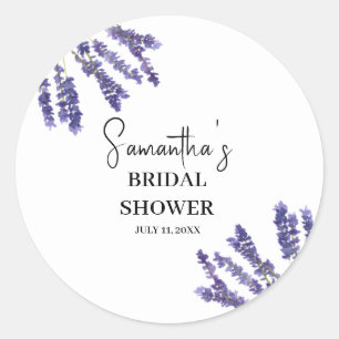 Lavendelbloemen Paarse Waterverf Bruidsdouche Ronde Sticker