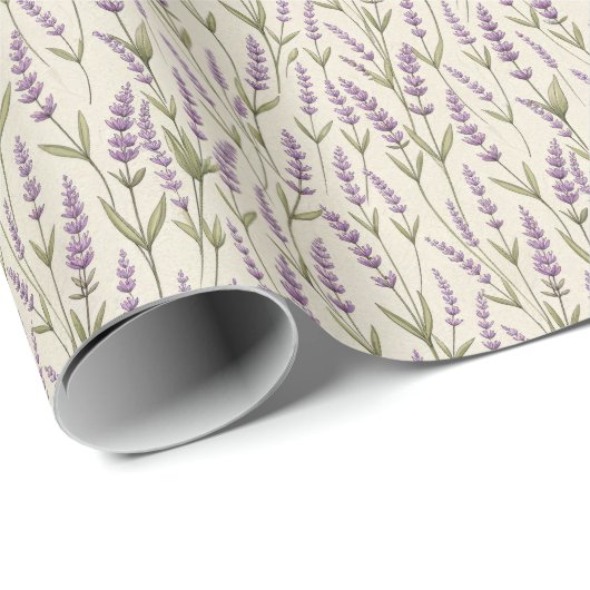 Lavendelbloemen print inpakpapier roll (Rol Hoek)