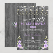 Lavendelbloemen Schuur Hout Na I DO BBQ Kaart (Voorkant / Achterkant)