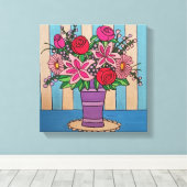 Lavendelbloemen uitgerekt canvas Print (Insitu (Houten vloer))