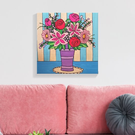 Lavendelbloemen uitgerekt canvas Print (Insitu (Woonkamer))