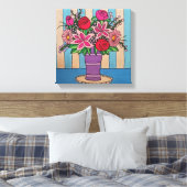 Lavendelbloemen uitgerekt canvas Print (Insitu (Slaapkamer))