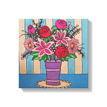 Lavendelbloemen uitgerekt canvas Print