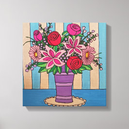 Lavendelbloemen uitgerekt canvas Print