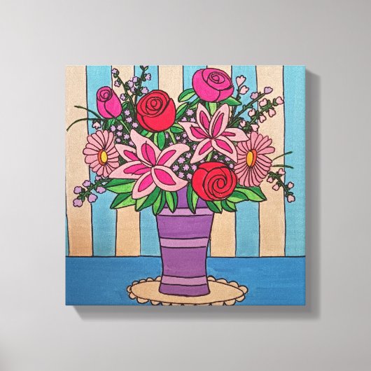 Lavendelbloemen uitgerekt canvas Print (Voorkant)