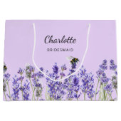 Lavendelbloemen violette bruidsmeisje groot cadeauzakje (Voorkant)