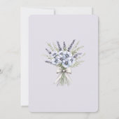 Lavendelbloemen & Vlinders Bruidsdouche Kaart (Achterkant)