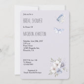 Lavendelbloemen & Vlinders Bruidsdouche Kaart (Voorkant)