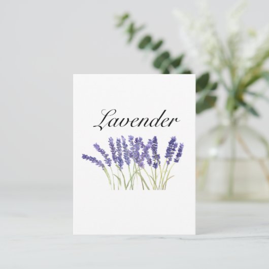Lavendelbloemen watercolor kruiden paars chic briefkaart (Staand voorkant)