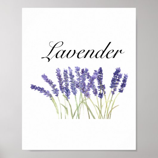 Lavendelbloemen watercolor kruiden paars chic poster (Voorkant)