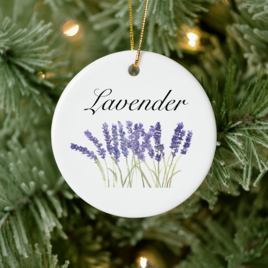 Lavendelbloemen waterverf kruiden paars chic keramisch ornament (Boom)