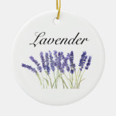 Lavendelbloemen waterverf kruiden paars chic keramisch ornament (Voorkant)