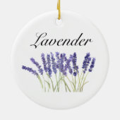 Lavendelbloemen waterverf kruiden paars chic keramisch ornament (Achterkant)