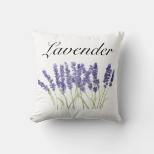 Lavendelbloemen waterverf kruiden paars chic stro kussen