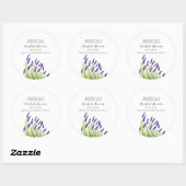 Lavendelbloemen waterverf rustieke Bruidsdouche Ronde Sticker (Vel)