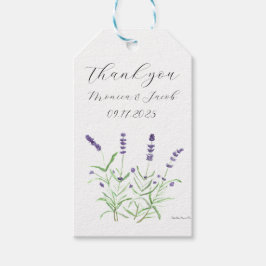 Lavendelbloemen waterverf rustieke Violet bruiloft Cadeaulabel