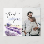 Lavendelbloemenveld Bedankt Foto Briefkaart (Voorkant)