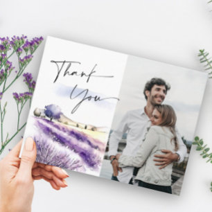 Lavendelbloemenveld Bedankt Foto Briefkaart