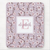 Lavendelbloemmonogram Muismat (Voorkant)