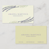 Lavendelbloemtakjes botanisch geel visitekaartje (Voorkant / Achterkant)