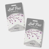 Lavendelbloesem Hall Pass Badge (Voor- en achterkant)