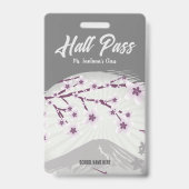 Lavendelbloesem Hall Pass Badge (Achterkant)