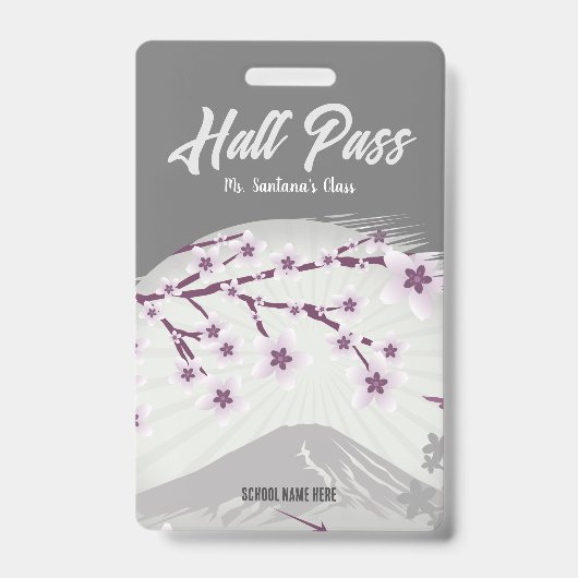 Lavendelbloesem Hall Pass Badge (Voorzijde)