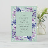 Lavendelbloesem Whimsy Bruiloft Kaart (Staand voorkant)