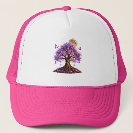 Lavendelbloesemaans Truckerhoed Trucker Pet (Voorkant)