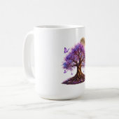 Lavendelbloesemaantje Boom Mok (Voorkant links)
