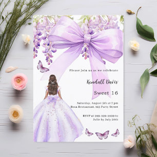Lavendelboog bloemenjurk Sweet 16 Kaart