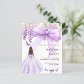 Lavendelboog bloemenjurk Sweet 16 uitnodiging (Staand voorkant)