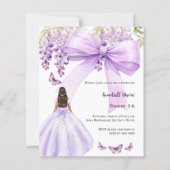 Lavendelboog bloemenjurk Sweet 16 uitnodiging (Voorkant)