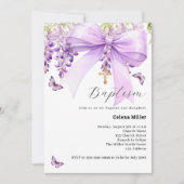 Lavendelboog bloemenmeisje Doop Kaart (Voorkant)