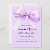 Lavendelboog elegant Quinceanera Kaart (Voorkant)