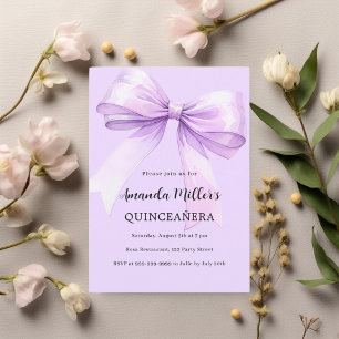 Lavendelboog elegant Quinceanera Kaart