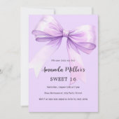 Lavendelboog elegant Sweet 16 Kaart (Voorkant)