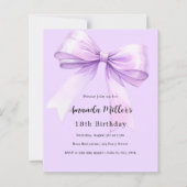 Lavendelboog elegante verjaardagsuitnodiging (Voorkant)