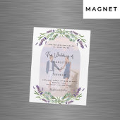 Lavendelboog foto violette bloemen luxe bruiloft magnetische uitnodiging
