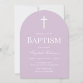 Lavendelboog Moderne Doop Christening Kaart (Voorkant)