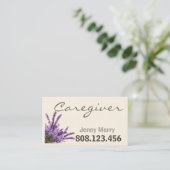 Lavendelcomfort: Visitekaartjes voor verzorgers (Staand voorkant)
