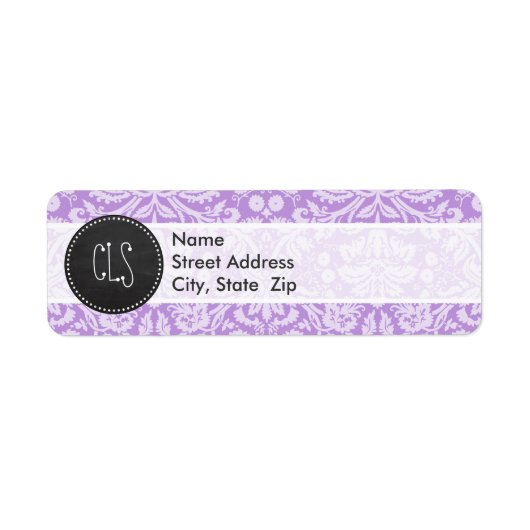 Lavendeldamast;  krijtbord look etiket (Voorkant)