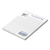 Lavendelfiets en tuin 5,5" x 6" Notitieblok (Linkerzijde)