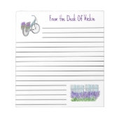 Lavendelfiets en tuin 5,5" x 6" Notitieblok (Voorkant)