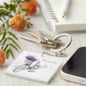  lavendelfiets met bloemenmand sleutelhanger (Voorkant Rechts)