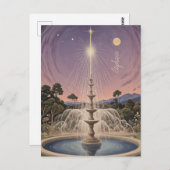 Lavendelfontein slaapliedje gepersonaliseerd briefkaart (Voorkant / Achterkant)