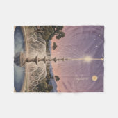 Lavendelfontein slaapliedje gepersonaliseerd fleece deken (Voorkant (Horizontaal))